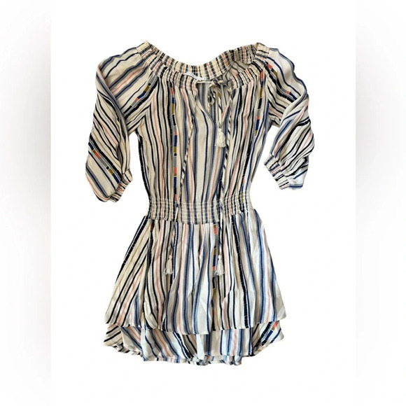 ASTR the Label off the shoulder tiered ruffle tassel dress size small like new - Picture 6 of 8